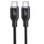 USB C - USB C 60W Glamour laidas 1,5 m juodas