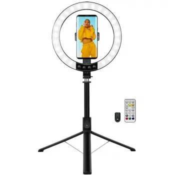 LogiLink išmaniojo telefono žiedinė šviesa su selfie lazda ir trikoju, DM 20 cm (AA0156)
