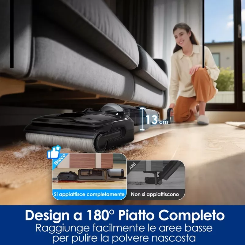 Belaidis grindų valytuvas Tineco Floor One i5 Stretch Plus – lengvas, šlapias ir sausas vertikalus grindų ploviklis