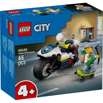 LEGO City Policijos motociklo persekiojimo rinkinys 60455 – 65 dalių, 2 minifigūrėlės, nuo 4 metų