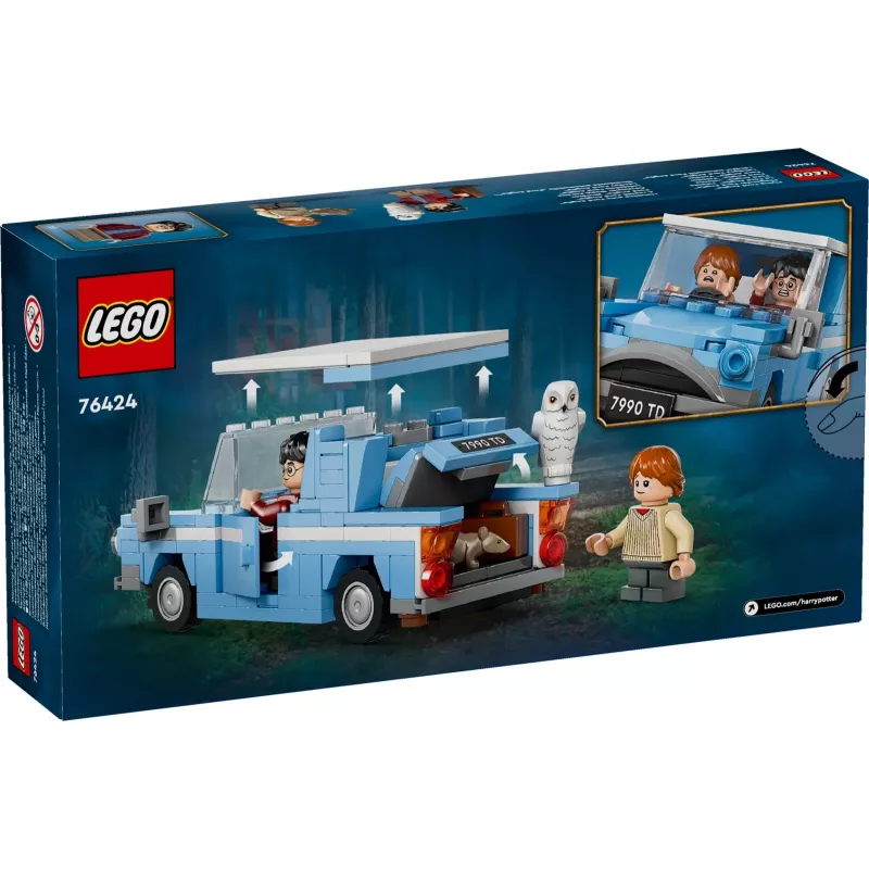 LEGO Harry Potter Skraidantis Ford Anglia automobilis – statomas modelis su Roniu Vizliu ir Hedviga, 7+ metų