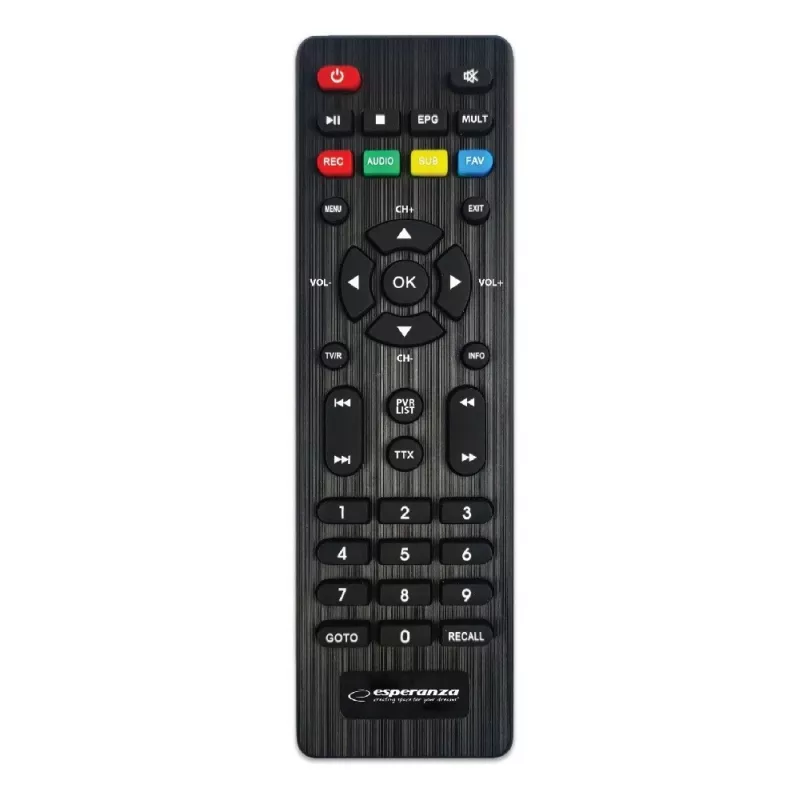 Set-top dėžutė ESPERANZA EV106R kabelinis imtuvas DVB-T2 / DVB-C HEVC H.265, HDMI, USB, PVR, Dolby Digital, 174–790 MHz, juoda