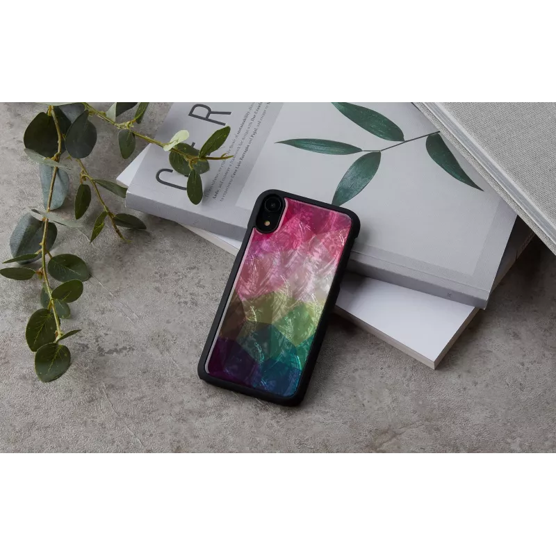 Dėklas telefonui iKins iPhone XR – vandens gėlės raštas, juodas