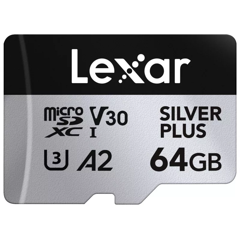 „Lexar“ 64 GB „MicroSD“ kortelė UHS-I 3 klasė „SILVER PLUS“
