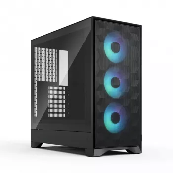 Fractal Design Pop 2 Air Black Solid vidutinis bokštas PC korpusas — ATX palaikymas, 3x 120 mm priekiniai ventiliatoriai, 2.5/3.5 colių diskų vietos, 215×481×462 mm