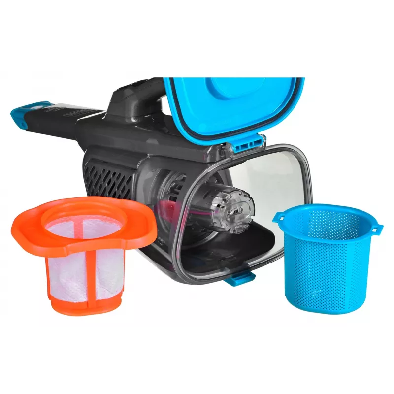 Nešiojamas dulkių siurblys Black & Decker BHHV320J mėlynas, titano spalvos, be maišelio