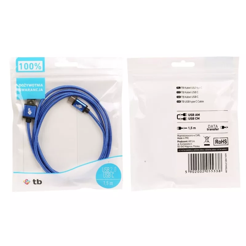TB USB - USB C laidas 1,5 m. Tamsiai mėlynas (AKTBXKUCSBA150N)