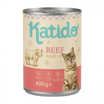 KATIDO Jautiena – šlapias ėdalas katėms – 400 g