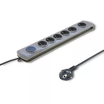 Apsauginis įtampos filtras Qoltec 50165 Pilka 6 kištukiniai lizdai 230 V 1,8 m