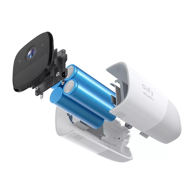 Eufy Security, eufyCam 2 Pro Belaidė namų apsaugos kamerų sistema, 365 dienų baterijos veikimo laikas, HomeKit suderinamumas, 2K raiška, IP67 atspari orams, naktinis matymas, 2 kamerų rinkinys, be mėnesinio mokesčio