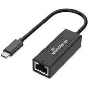 USB Type-C į RJ45 Ethernet adapteris MediaRange MRCS237, Gigabit 10/100/1000 Mbps, 20 cm, Juoda