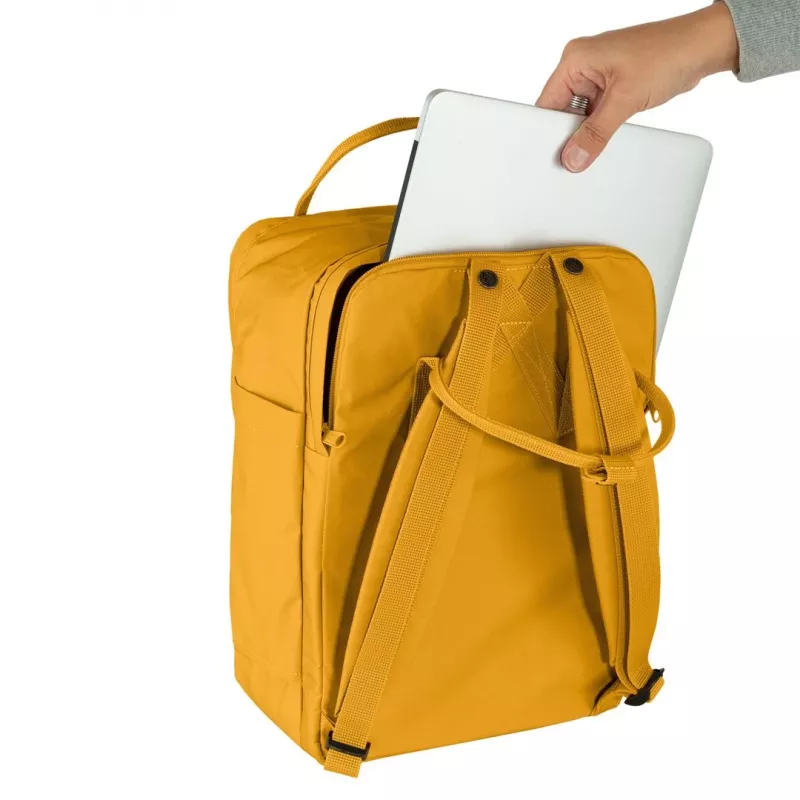 Kuprinė Fjällräven Kanken Laptop 13 colių – miesto kasdienė kuprinė, geltona, 250×160×350 mm, poliamidas/PP/vinilas