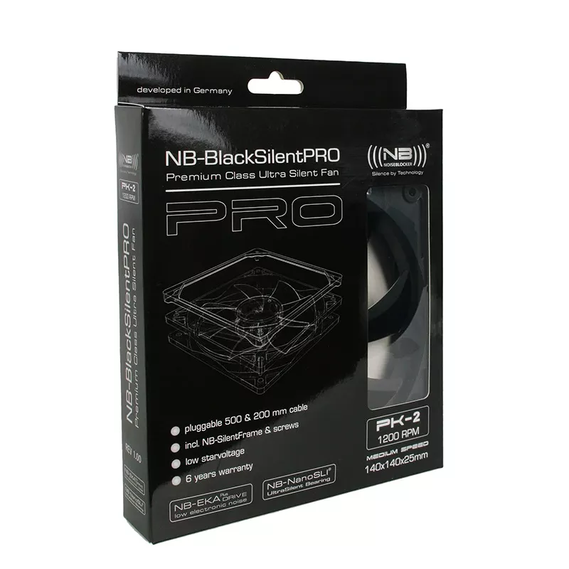 Ventiliatorius Noiseblocker BlackSilentPro PK2 140 mm