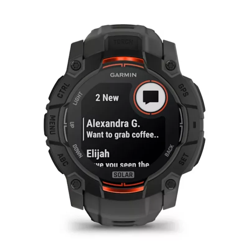 Garmin Instinct 3 Solar GPS išmanusis laikrodis 1.3 colio MIP 176x176 lietimui jautrus ekranas juodas
