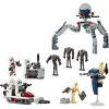 LEGO Star Wars Clone Trooper & Battle Droid Battle Pack – Klonų kareivio ir kovos droido rinkinys su greičio dviračiu, 4 minifigūrėlėmis ir 5 figūrėlėmis