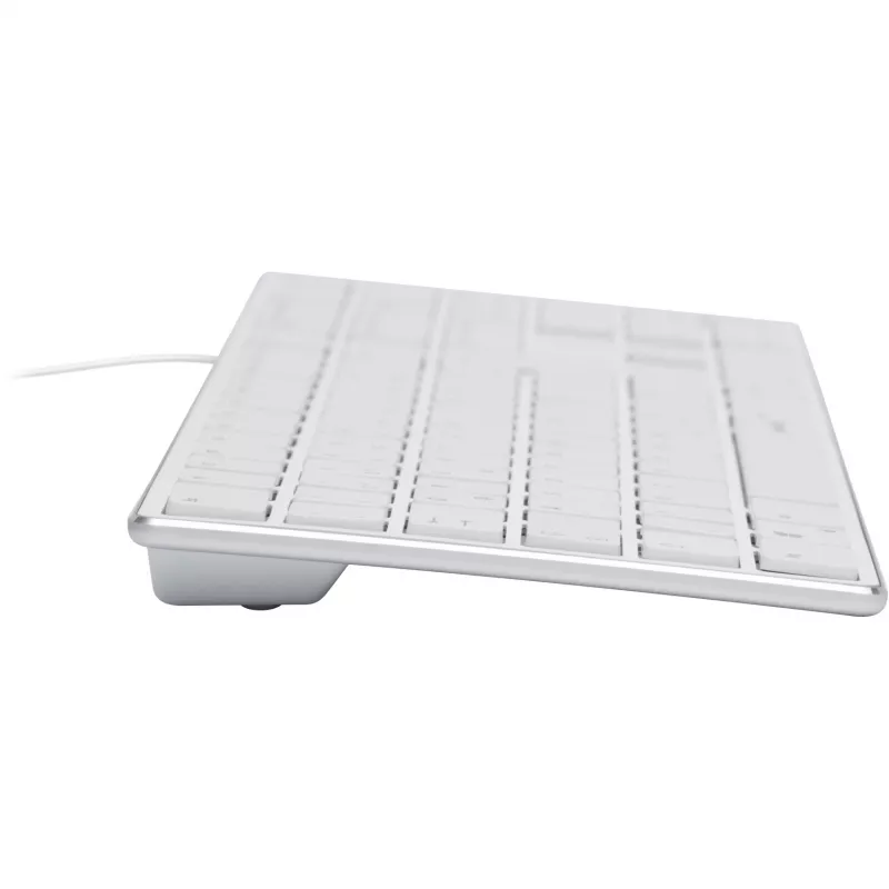 Klaviatūra Speedlink RIVA Slim Metal Scissor White – laidinė plona klaviatūra su žirkliniais jungikliais, balta