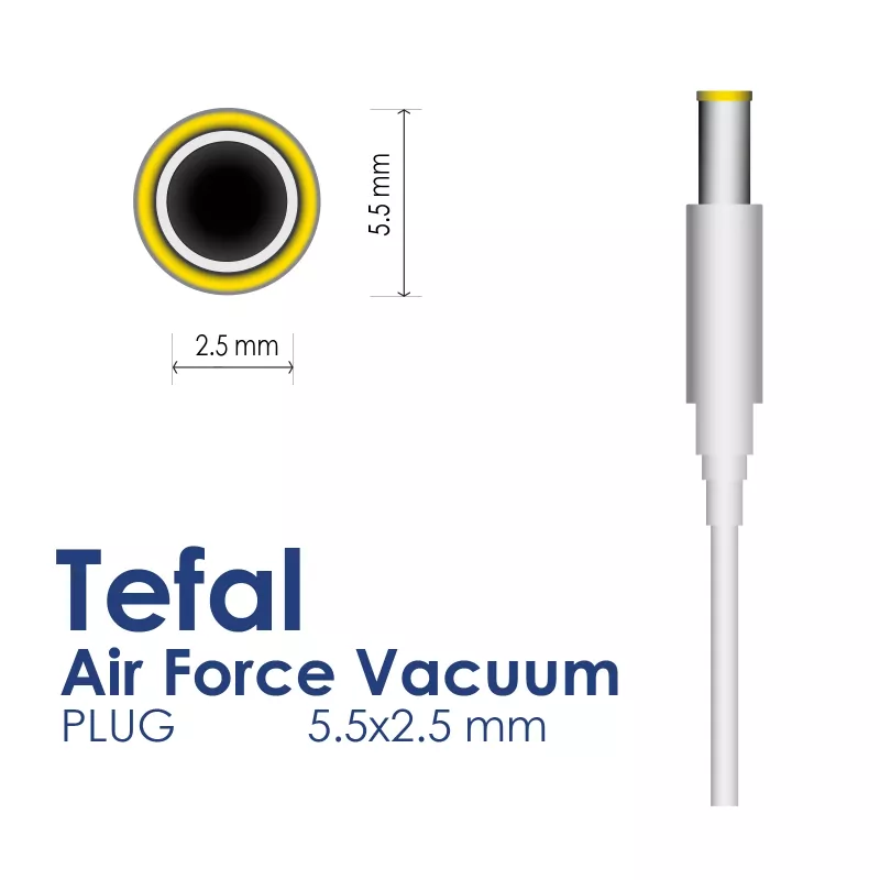 Akyga AK-PD-21 maitinimo adapteris Tefal / Rowenta dulkių siurbliams 29 V / 0,75 A, 21,75 W, 5,5 x 2,5 mm, 1,8 m, baltas