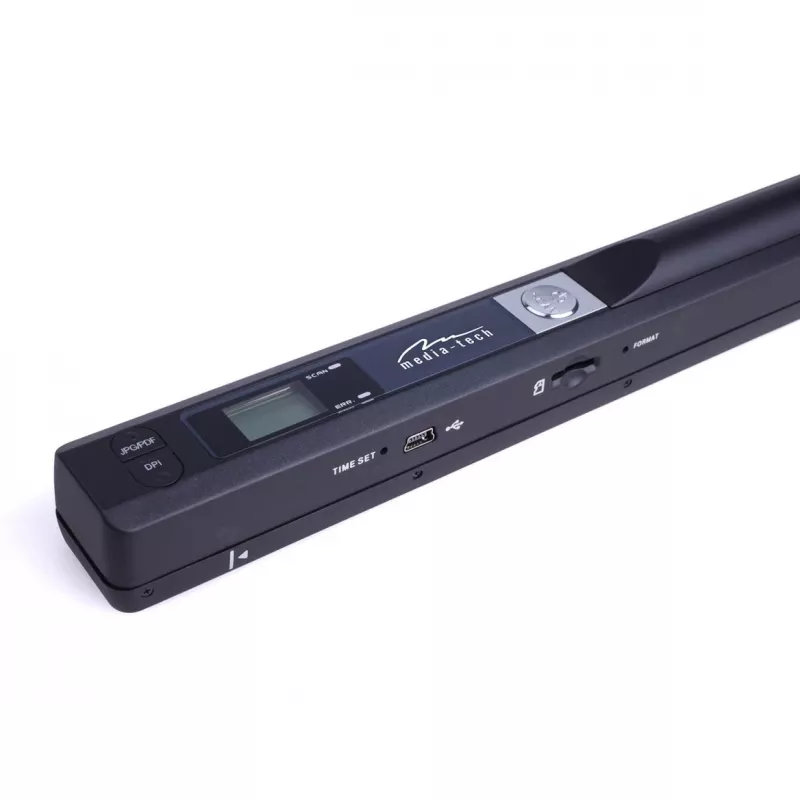 Rankinis skaitytuvas MEDIA-TECH MT4090, juodas, LED ekranas, USB 2.0, MicroSD, AAA baterija