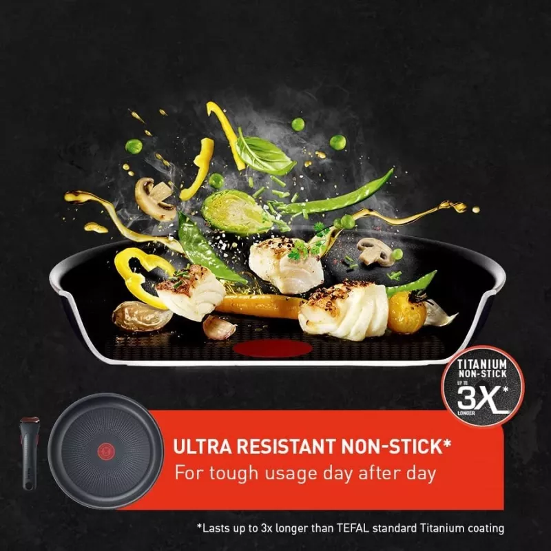 Puodų rinkinys TEFAL Ingenio Ultimate, 4 vnt | L7649453 | 16/18/20 cm | Aliuminis | Juodas