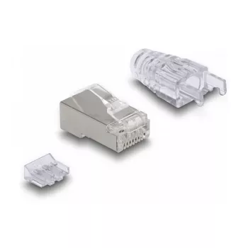DeLOCK RJ45 kištukas Cat.6 su lenktu fiksatoriumi ir apsauga nuo lenkimo, 50 vnt.
