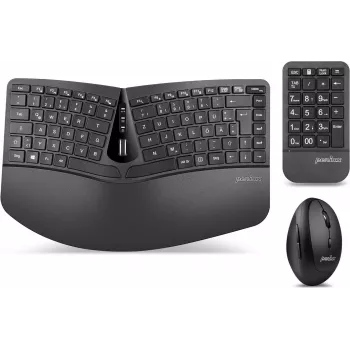 Perixx PERIDUO-606A DE belaidė ergonominė klaviatūra su pele, RF, vokiškas išdėstymas