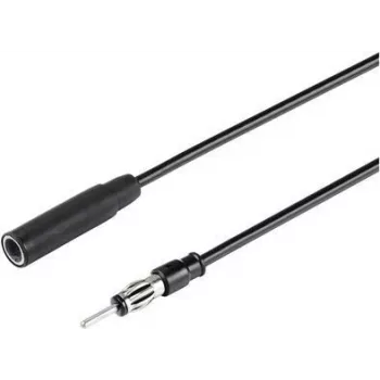 Renkforce 1 m automobilinės antenos prailginimo kabelis, 3,5 mm kištukas, juodas RF-5087926