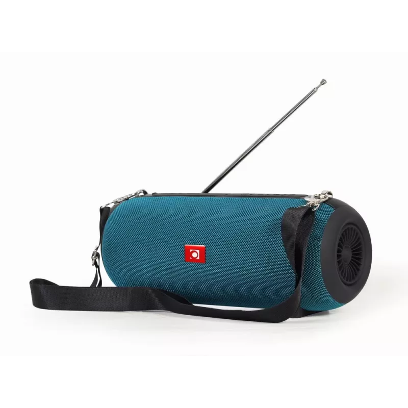 Nešiojamas stereofoninis garsiakalbis GEMBIRD SPK-BT-17-G — Bluetooth 5.1, 5 W RMS, 1200 mAh, MicroSD, FM, AUX