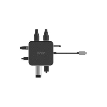 Acer HP.DSCAB.013 USB-C stotelė nešiojamam kompiuteriui, 8K, anglies ir sidabro spalvos
