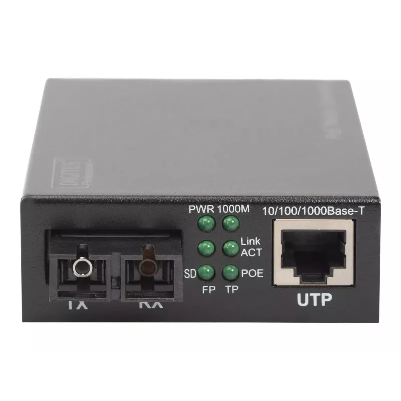 Digitus Gigabit PoE medijos keitiklis, RJ45 / SC, vienmodis, PSE