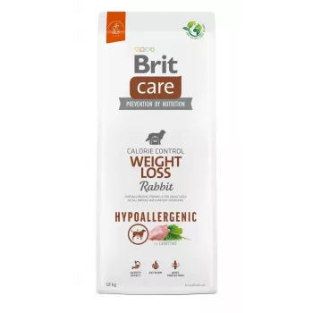 Sausas šunų ėdalas Brit Care Hypoallergenic Weight Loss Rabbit & Rice 12 kg, suaugusiems, visų veislių, baltymų 27%, riebalų 9%
