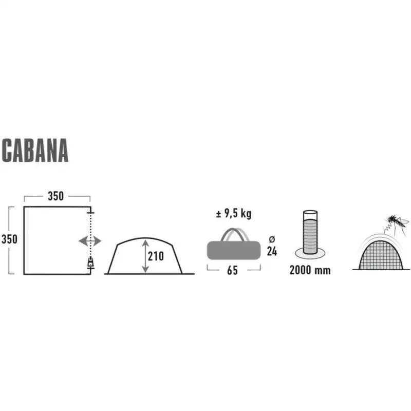 Paviljonas Cabana (Pilka/Žalia, 3,5m x 3,5m)