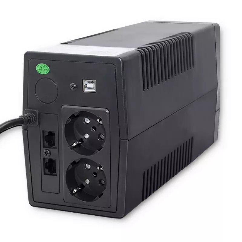 Qoltec Monolith UPS Double-conversion Online 0,65 kVA 360 W 2 AC lizdai