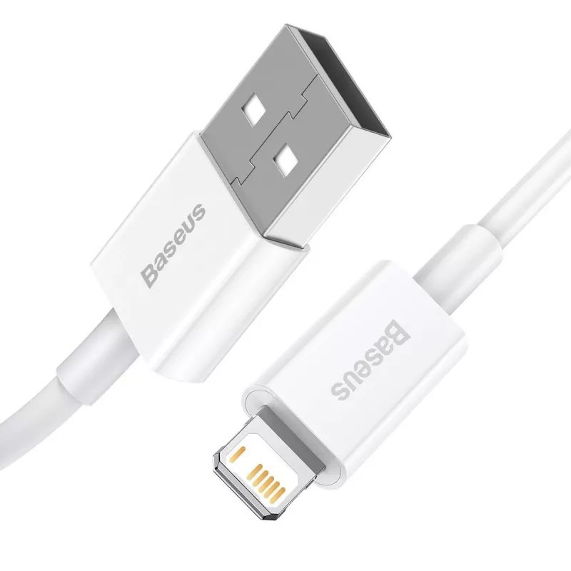Baseus Superior Series laidas USB į Lightning, 2,4 A, 0,25 m (baltas)