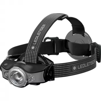 Ledlenser MH11 priekinė lemputė su mėlyna, žalia, raudona ir kelių spalvų šviesa