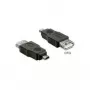 Kabelio lyties keitiklis DeLOCK 65399 mini USB A į USB A juodas