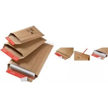 ColomPac versijimo vokas iš gofruoto kartono, rudas, CP01001 150 x 250 x iki 50 mm