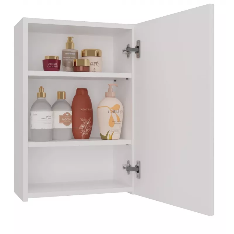 Vonios sieninė spintelė Top e shop POLA 1DL BIEL — 400×220×600 mm, 3 lentynos, balta