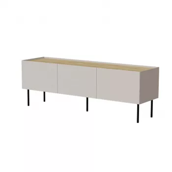 TV spintelė Cama Meble FELLINI 150x40x52 cm, kašmyro rėmas, aliejumi dengtas ąžuolo viršus