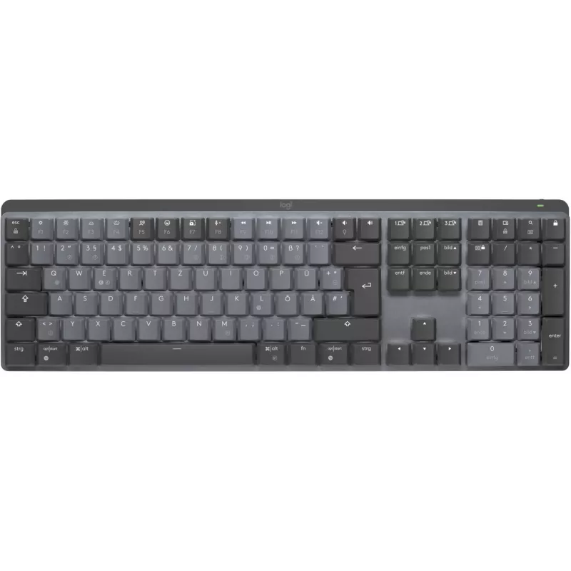 Logitech MX Mechanical Wireless apšviesta klaviatūra, pilno dydžio QWERTZ
