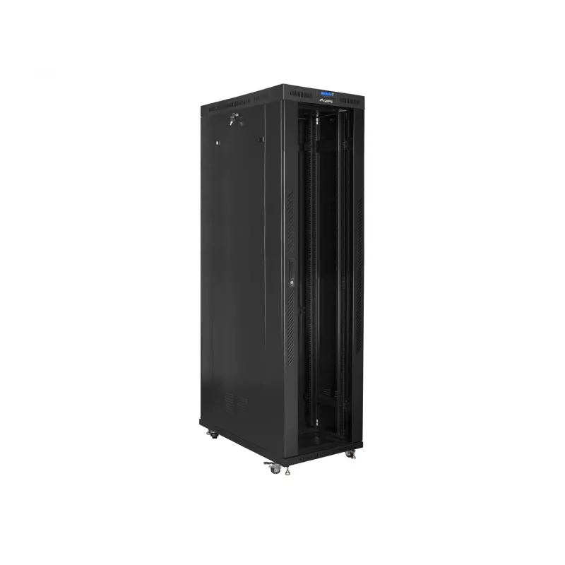 19 colių stelažinis kabinetas LANBERG FF01-8247-12BL, 47U, 800x1200 mm, stiklinės durelės