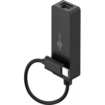 Goobay USB-C – Ethernet adapteris juodas, skirtas prijungti PC arba Apple MacBook prie tinklo (76579)