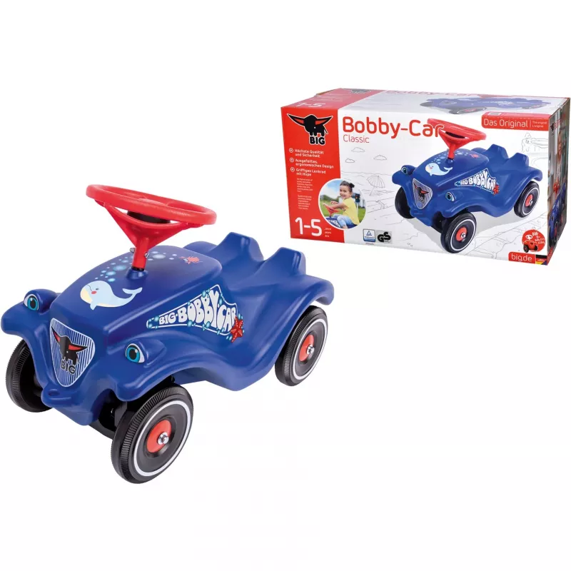 Vaikiškas stumdomas automobilis BIG Bobby Car Classic Ocean, Simba-Dickie, mėlynas/raudonas, nuo 1 iki 5 metų