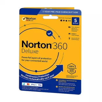 Norton 360 Deluxe | 5 įrenginiai | 1 metai | 50 GB debesies saugykla | ES | NE prenumerata