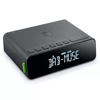 Muse M-175 WI žadintuvas su FM radiju ir belaidžiu įkrovimu, juodas