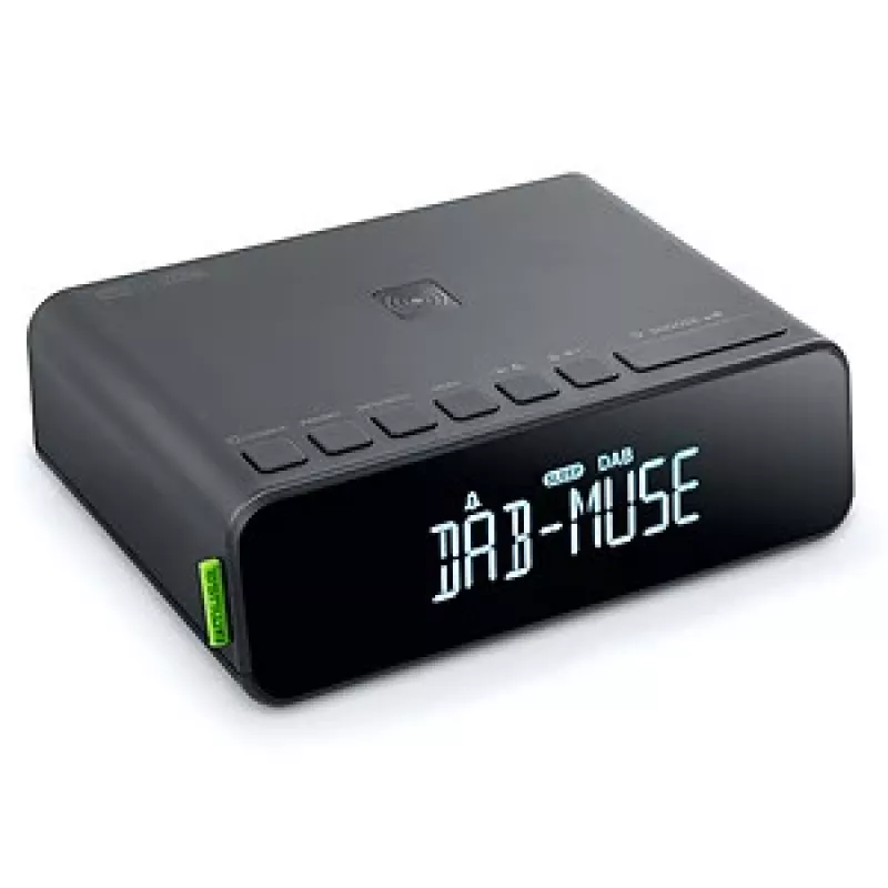 Muse M-175 WI žadintuvas su FM radiju ir belaidžiu įkrovimu, juodas