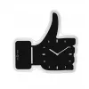 NeXtime 3072zw sieninis laikrodis Thumbs up, 40x41,5 cm, juodas/sidabrinis