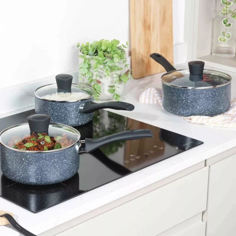 Puodų rinkinys Russell Hobbs Nightfall Stone 3 vnt. 16/18/20 cm nelipni danga