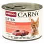 Šlapias kačių ėdalas animonda Carny Kitten Beef with Turkey 200 g – pilnavertis pašaras kačiukams, 80% drėgmės, 10,5% baltymų