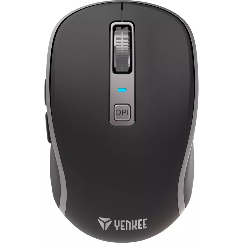 Dvigubas WiFi+Bluetooth belaidė pelė, įkraunama baterija, 5 mygtukai – Yenkee YMS 2085BK NOBLE