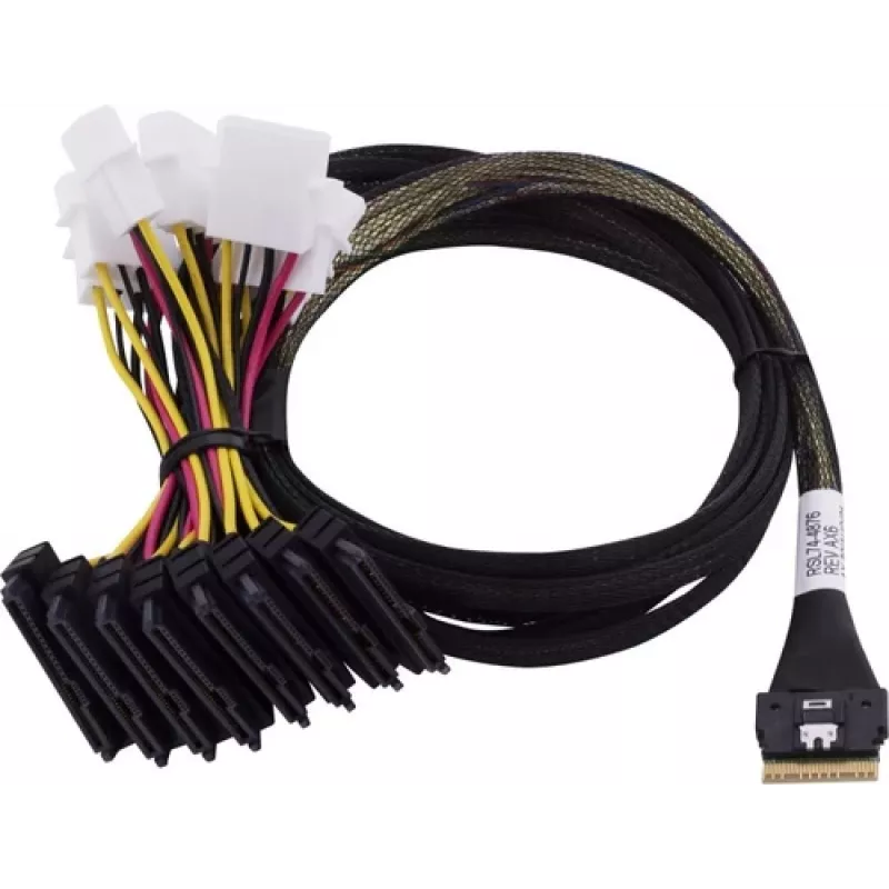 Adaptec kabelis 1x SFF8654 x8 -> SFF8639 8xU.3 vidinis 0,8 m SlimSAS - 8SFF-8639 x1 ir3 tri-režimo SAS/SATA/NVMe